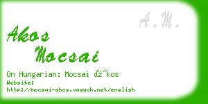 akos mocsai business card